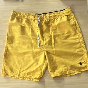 U.S. Polo Assn. Men's Yellow Swim Shorts XL Drawstring Mesh Lining Pockets